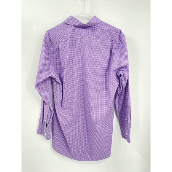 Lauren Ralph Lauren Men 15 1/2 Long Sleeve Purple Plaid Button Up Shirt Slim Fit - Picture 5 of 6